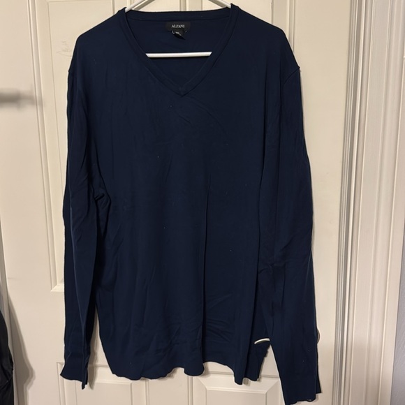 Alfani Mens Navy V Neck Pullover Sweater Long Sleeve Size XXL - Picture 1 of 4